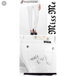 Miss Me White Skinny Jeans